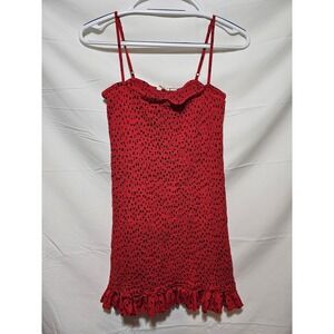 Billabong Sincerely Jules Red Crochet Mini Dress Sleeveless